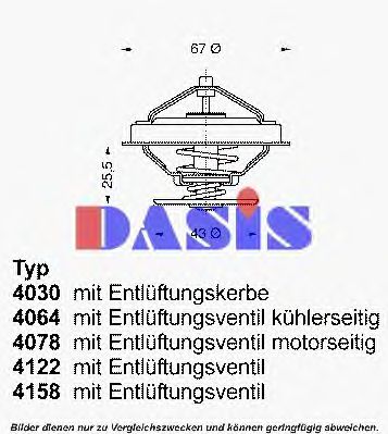 AKS DASIS 751860n -  Термостат, охлаждающая жидкость